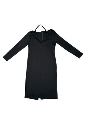 Free Press XL Black Halter Cutout Long Sleeve Dress
